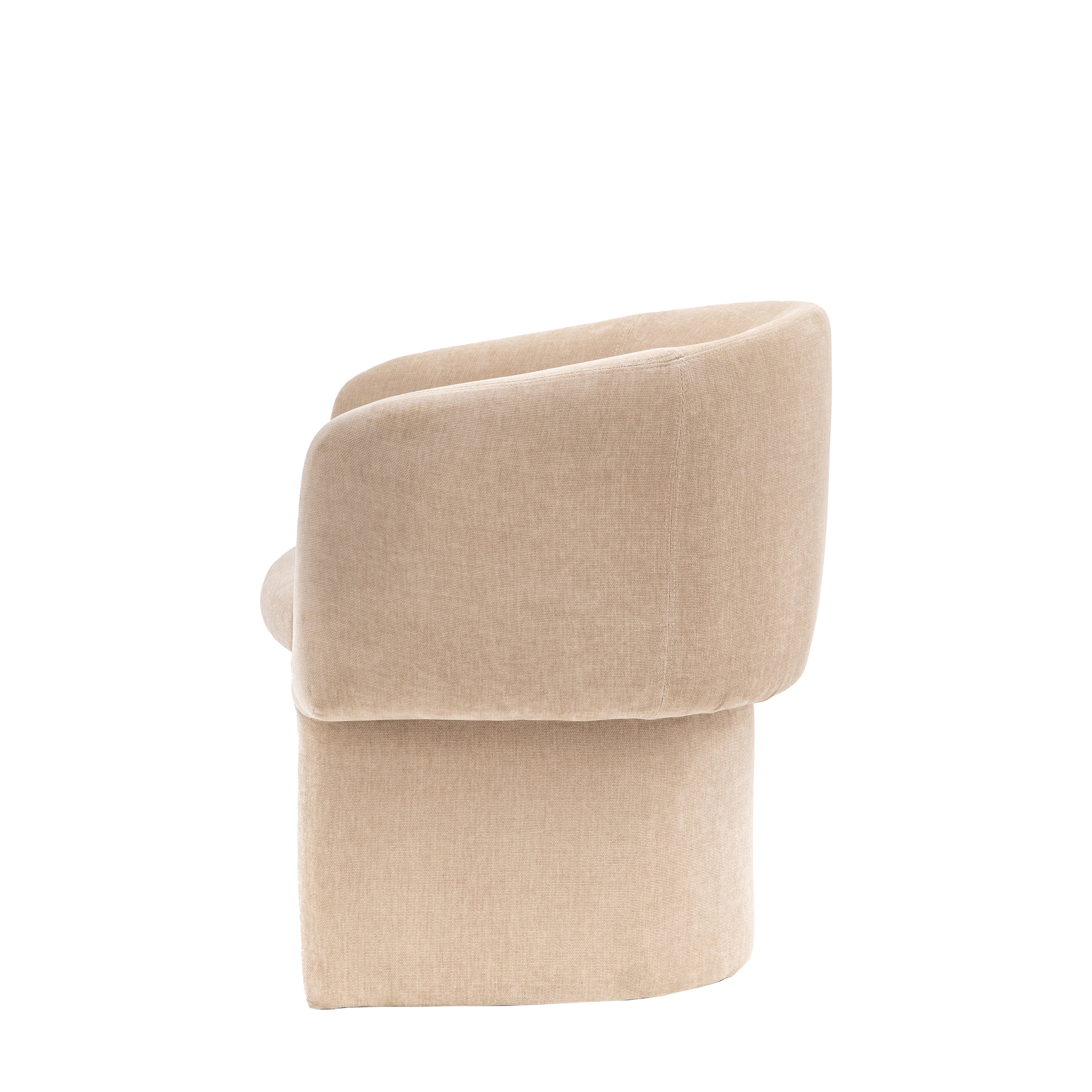 Capponi Cream Velvet Tub Bucket Dining Chair